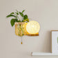 Frendorf | Minimalisme Sphere Wandlamp Sconces 1 Gloeilamp Houten LED Wandgemonteerde Verlichting in Wit/Roze/Geel, Links/Rechts