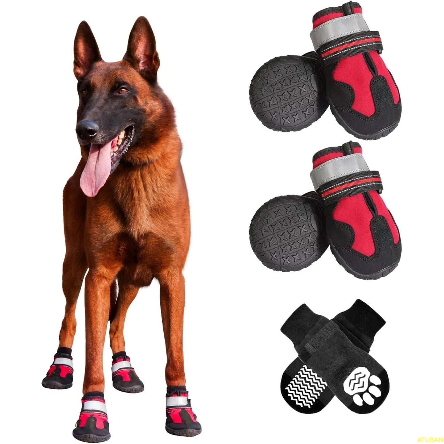 Frendorf | PawGrip Rutschfeste Hundestiefel | Schutz für Hundepfoten | Wasserdicht & Bequem