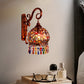Frendorf | 1 Glühbirne Globus Wandschalter Dekorative Messing/Kupfer Metall Wandlichtarmatur mit hängendem Kristall für Schlafzimmer
