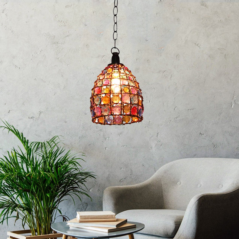Dome/Globe Metall Hängelampe Bohemian 1 Kopf Restaurant Pendelleuchte in Rost, 6,5"/7,5"/8" hoch