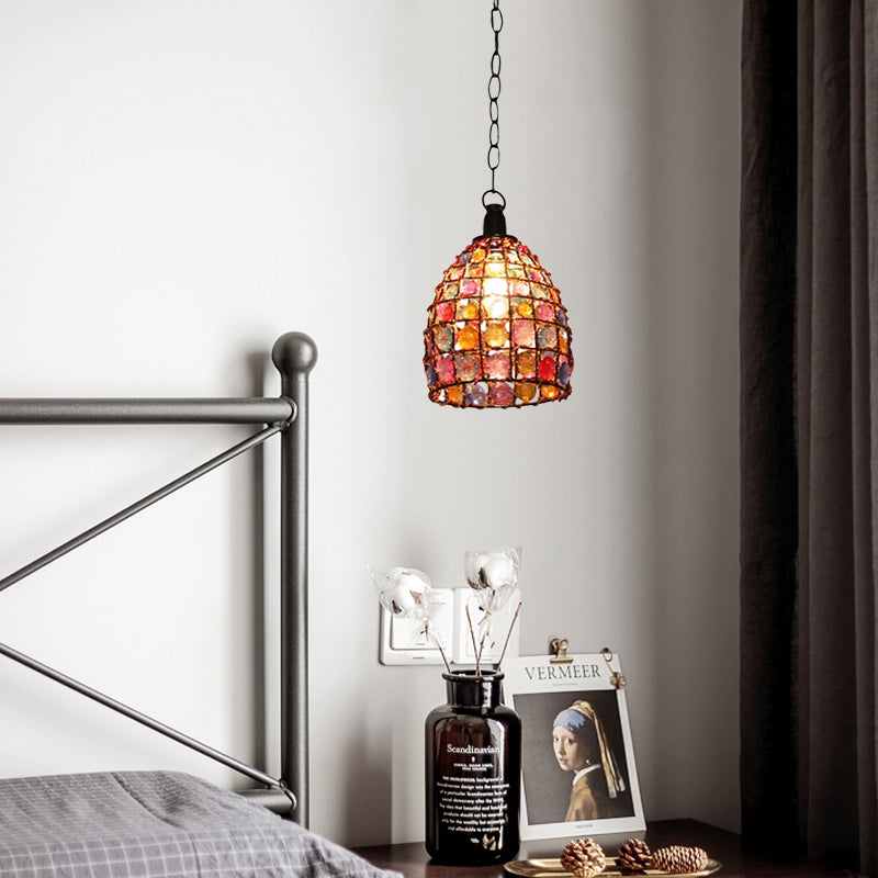Dome/Globe Metall Hängelampe Bohemian 1 Kopf Restaurant Pendelleuchte in Rost, 6,5"/7,5"/8" hoch