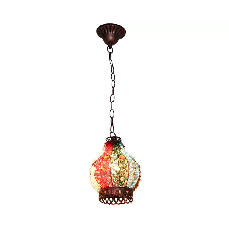 Dome/Globe Metall Hängelampe Bohemian 1 Kopf Restaurant Pendelleuchte in Rost, 6,5"/7,5"/8" hoch