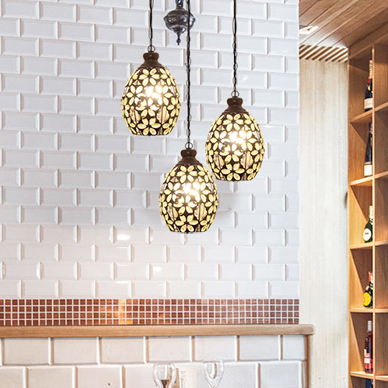 Bohemian Dome Down Lighting Pendant 1 Bulb Metal Hanging Ceiling Light in Gelb/Blau/Grün für Restaurant