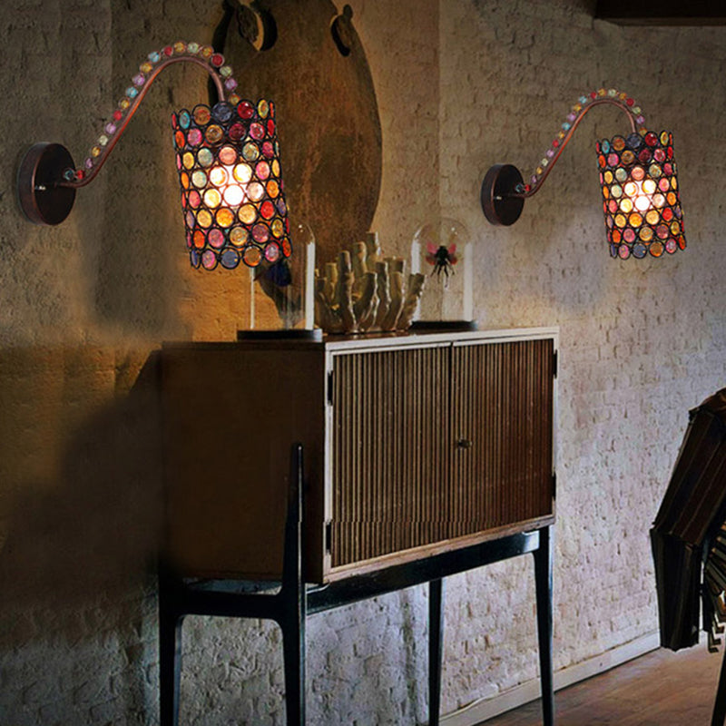 Frendorf | Rust 1 Kop Wandmalerei Lichtarmatur Art Deco Metall Zylinder Wandlamp Schatten für Restaurant