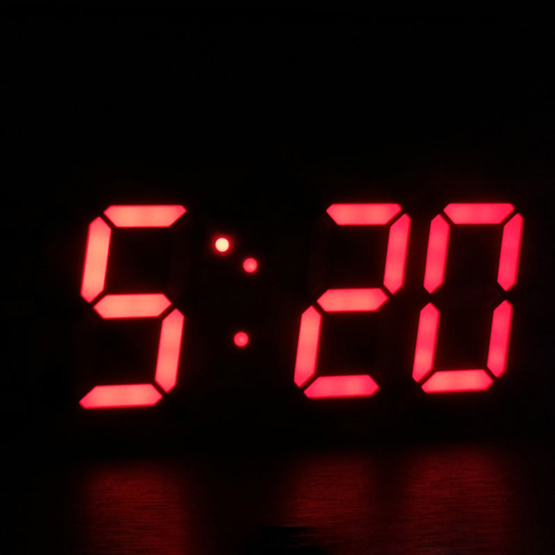 3D-Digitalwecker, Haushalts-Tisch- und Wanduhr, Wohnzimmer-Design mit Premium-Charakter, Kreative LED-Wanduhr, Wanduhr