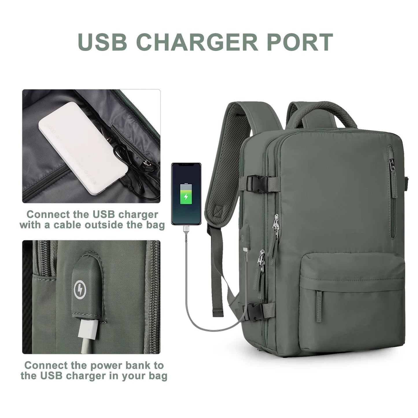 Frendorf | Rucksack Damen – Große Kapazität, USB, Diebstahlschutz und Wasserdicht