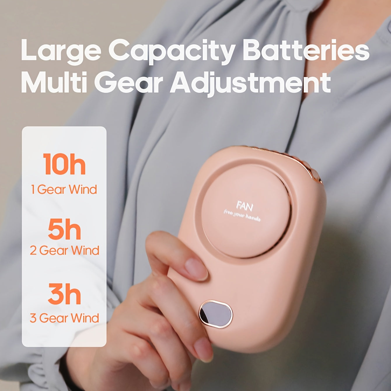 Frendorf | BreezeWave | Tragbarer Nackenventilator | Kabellos und Leicht | Wiederaufladbar