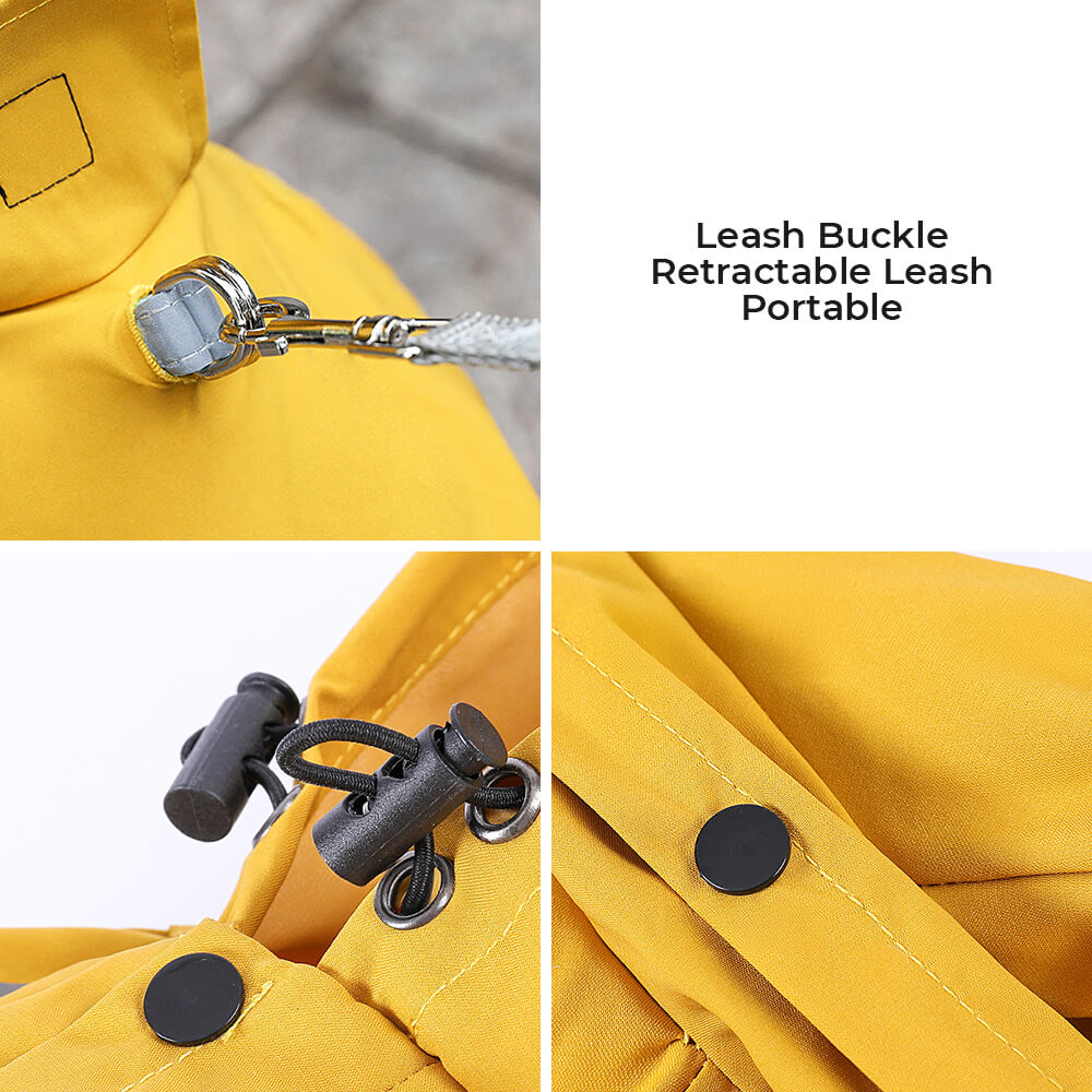 Stylische wasserdichte verstellbare reflektierende Streifen Hunderegenjacke mit Kapuze