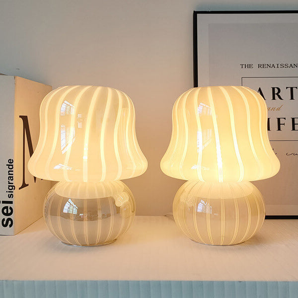 Frendorf | MushLume Glas Tischlampe | Französisches Design | Handgefertigt | Pilzform | Deko & Beleuchtung