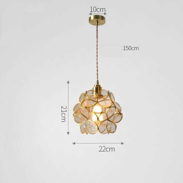 Frendorf | PetalGlow Glasblütenblatt-Pendelleuchte | Nordischer Stil | Elegantes Design für Ess- & Wohnzimmer