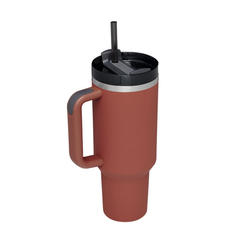 40 Oz Tumbler mit Griff Strohhalm isoliert