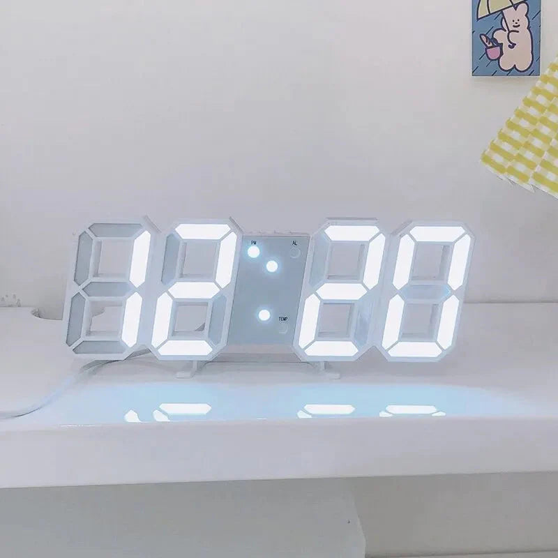 3D LED Digitaluhr Leuchtende Modische Wanduhr Multifunktionale Kreative USB-Stecker Elektronische Uhr Wohnkultur
