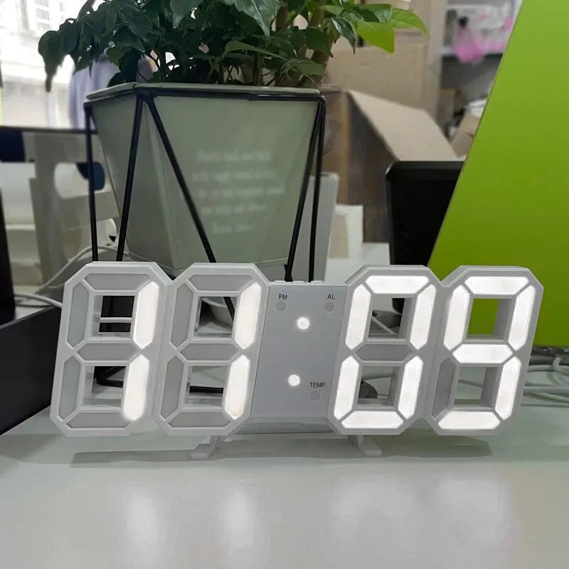 3D LED Digitaluhr Leuchtende Modische Wanduhr Multifunktionale Kreative USB-Stecker Elektronische Uhr Wohnkultur