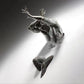 3D Durch Wand Figur Skulptur Harz Elektroplattierung Imitation Kupfer Abstract Kletternder Mann Statue Wohnzimmer Wohnkultur