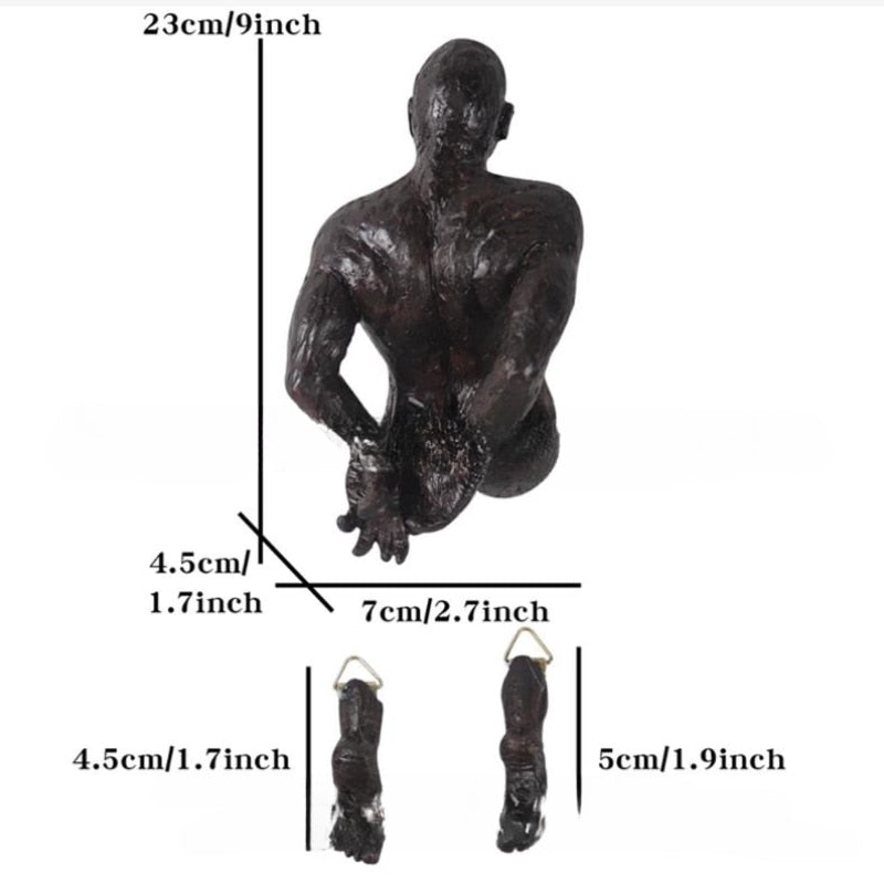 3D Durchwandfigur Skulptur Harz Elektroplattierung Imitation Kupfer abstrakter Kletterer Statue Wohnzimmer Wohnkultur