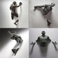 3D Durch Wand Figur Skulptur Harz Elektroplattierung Imitation Kupfer Abstract Kletternder Mann Statue Wohnzimmer Wohnkultur