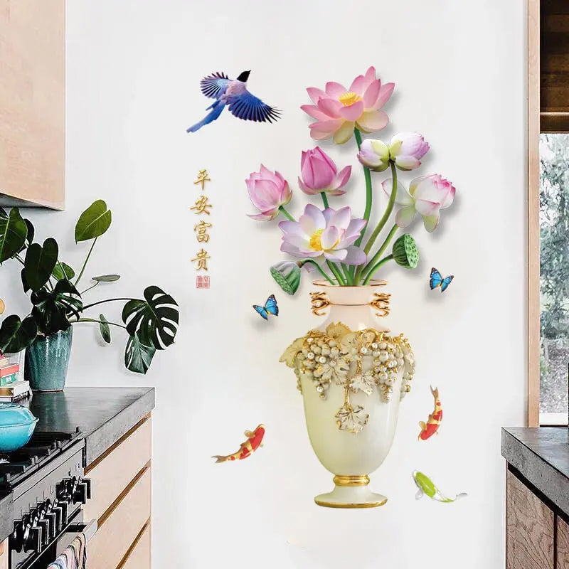 Frendorf | 3D-Wandaufkleber Vase – Großes Dekor aus umweltfreundlichem PVC