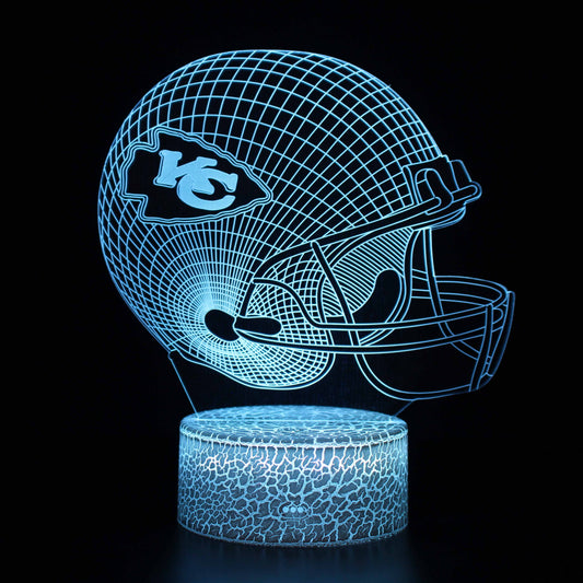 Kansas City Chiefs Football Helm 3D Optical Illusionslampe