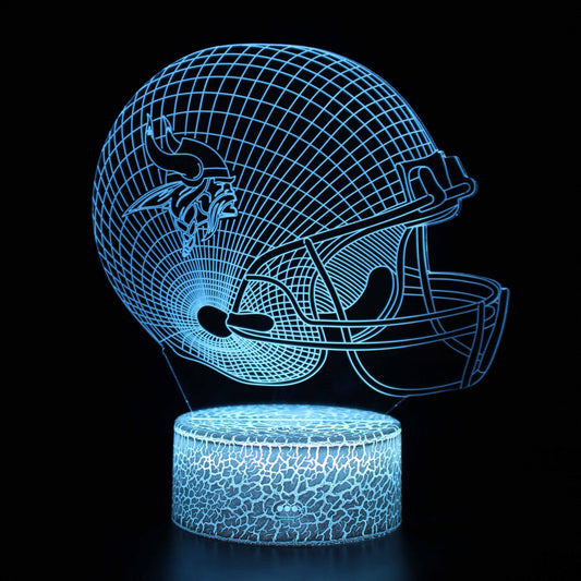 Minnesota Vikings Football Helm 3D Optical Illusion Lampe