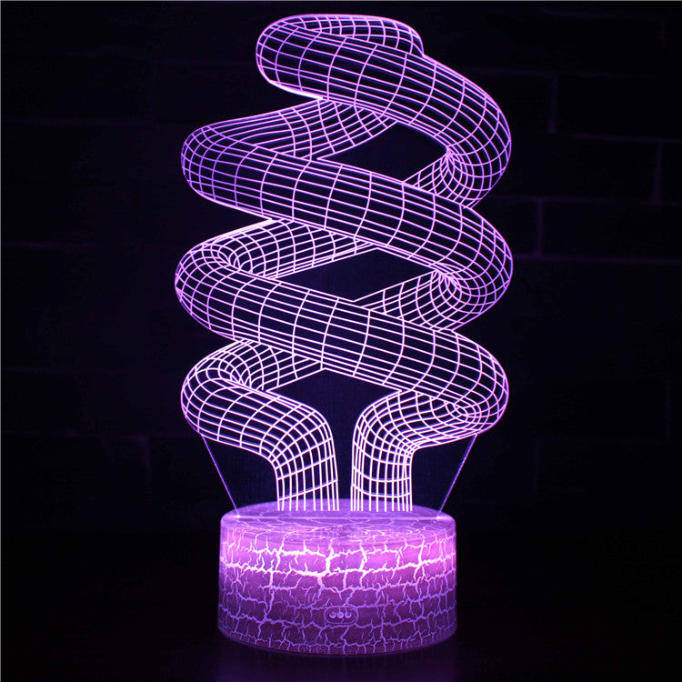 Lila abstrakte Drehung 3D optische Täuschung Lampe