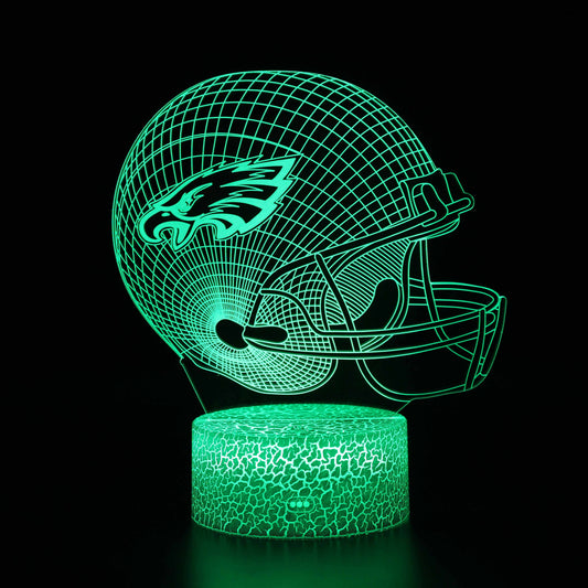 Philadelphia Eagles Football Helm 3D Optical Illusion Lampe