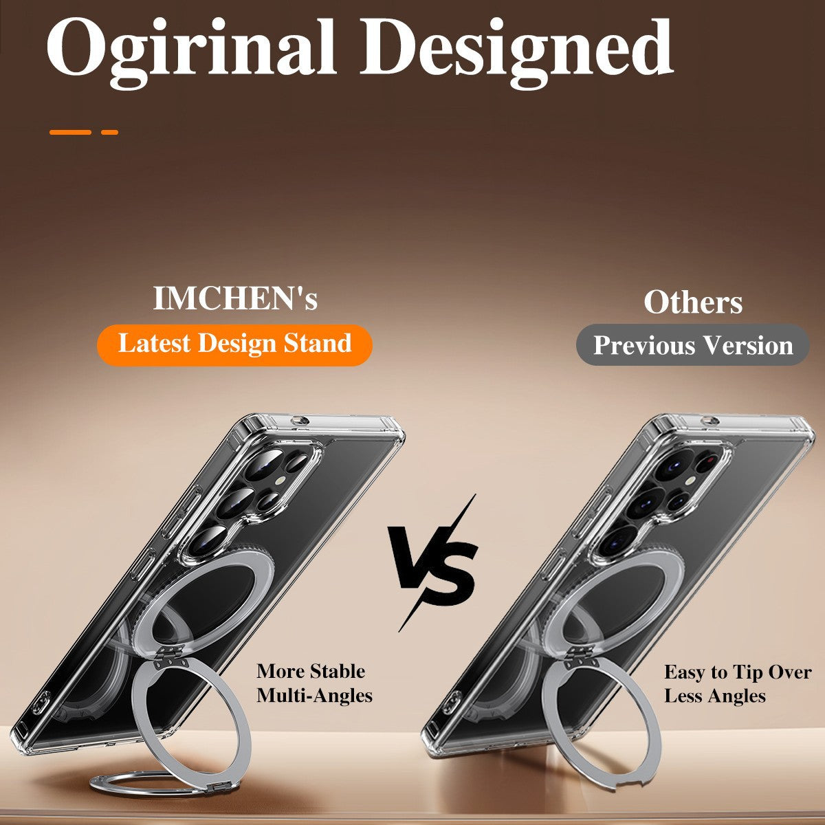 Frendorf | 3-Faltiger Stand Stossfest Magnetische Telefonhülle Magnetische Drahtlose Lade Klare Hülle für iPhone