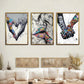 3PCS Moderne Liebe Hand in Hand Küss den Kuss Poster Graffiti Banksy Straßen Wandkunst Leinwandmalerei Drucke Bilder Raumdekoration