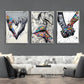 3PCS Moderne Liebe Hand in Hand Küss den Kuss Poster Graffiti Banksy Straßen Wandkunst Leinwandmalerei Drucke Bilder Raumdekoration