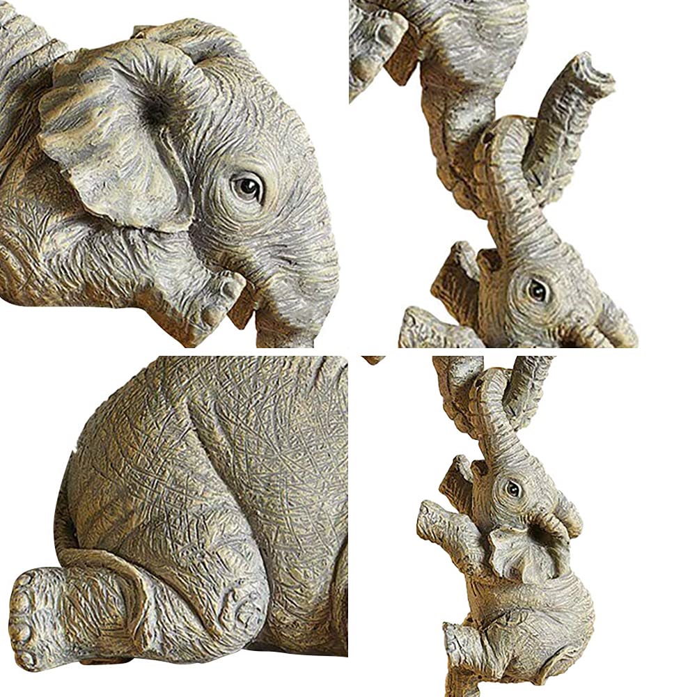 3PCS/Set Süße Simulation Elefantenfigur Elefant hält Baby-Elefanten Ornamente für Zuhause Harz Handwerk Wohnkultur Geschenke