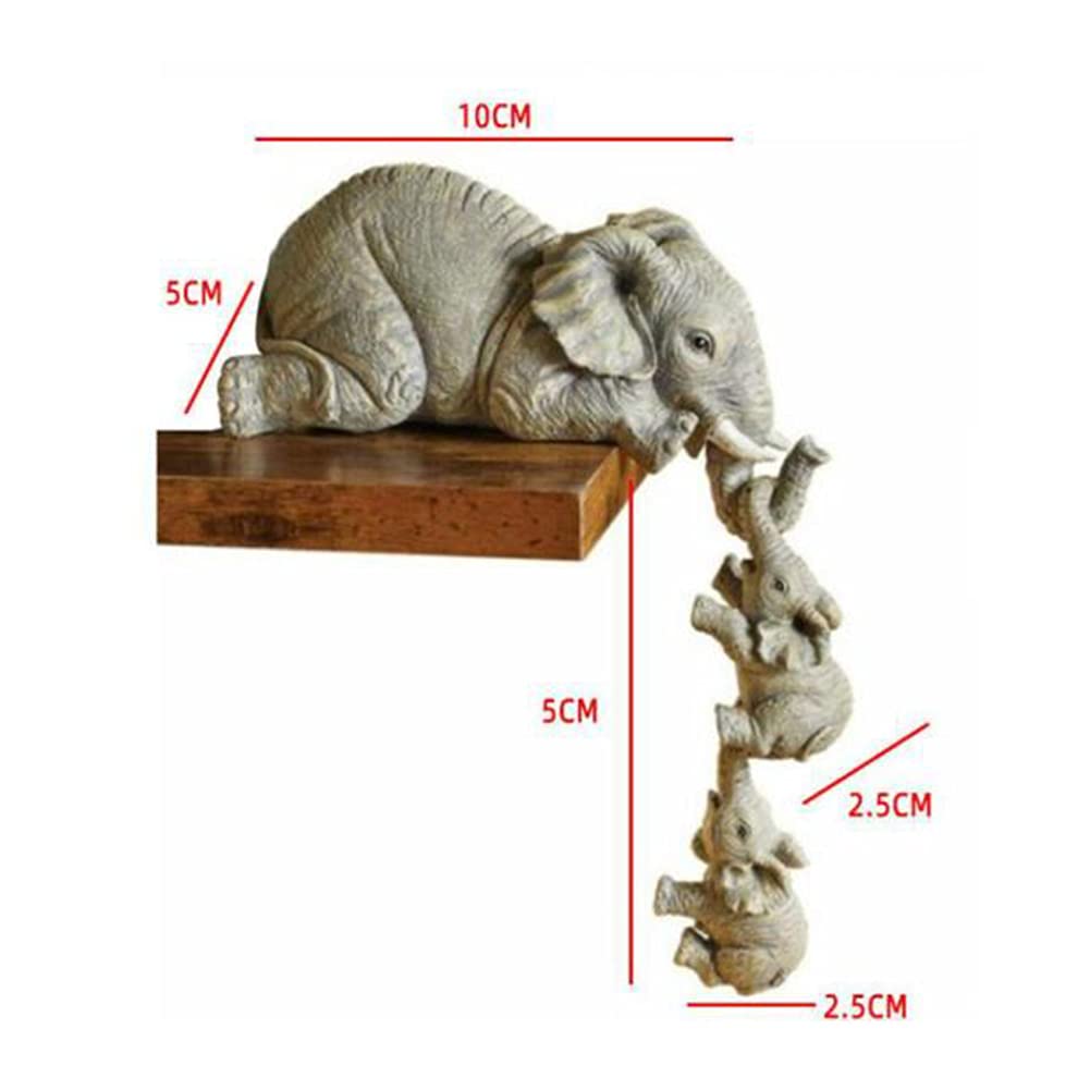 3PCS/Set Süße Simulation Elefantenfigur Elefant hält Baby-Elefanten Ornamente für Zuhause Harz Handwerk Wohnkultur Geschenke