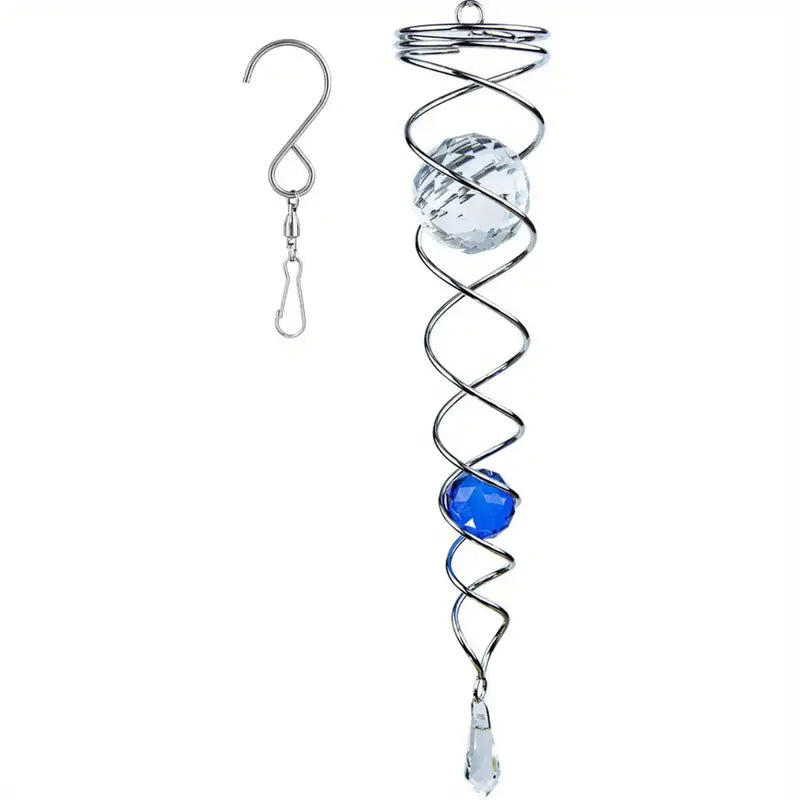 Frendorf | Windspiel Dekor Kristall Blickball Spiral Schwanz Windspinner Stabilisator