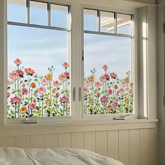 Florale Fensteraufkleber