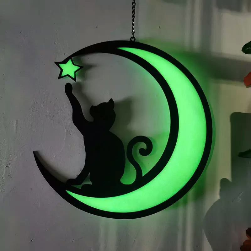 Frendorf | MysticPaws Katze & Halbmondenlampe – Magisches Stimmungslicht für eine Gemütliche Einrichtung
