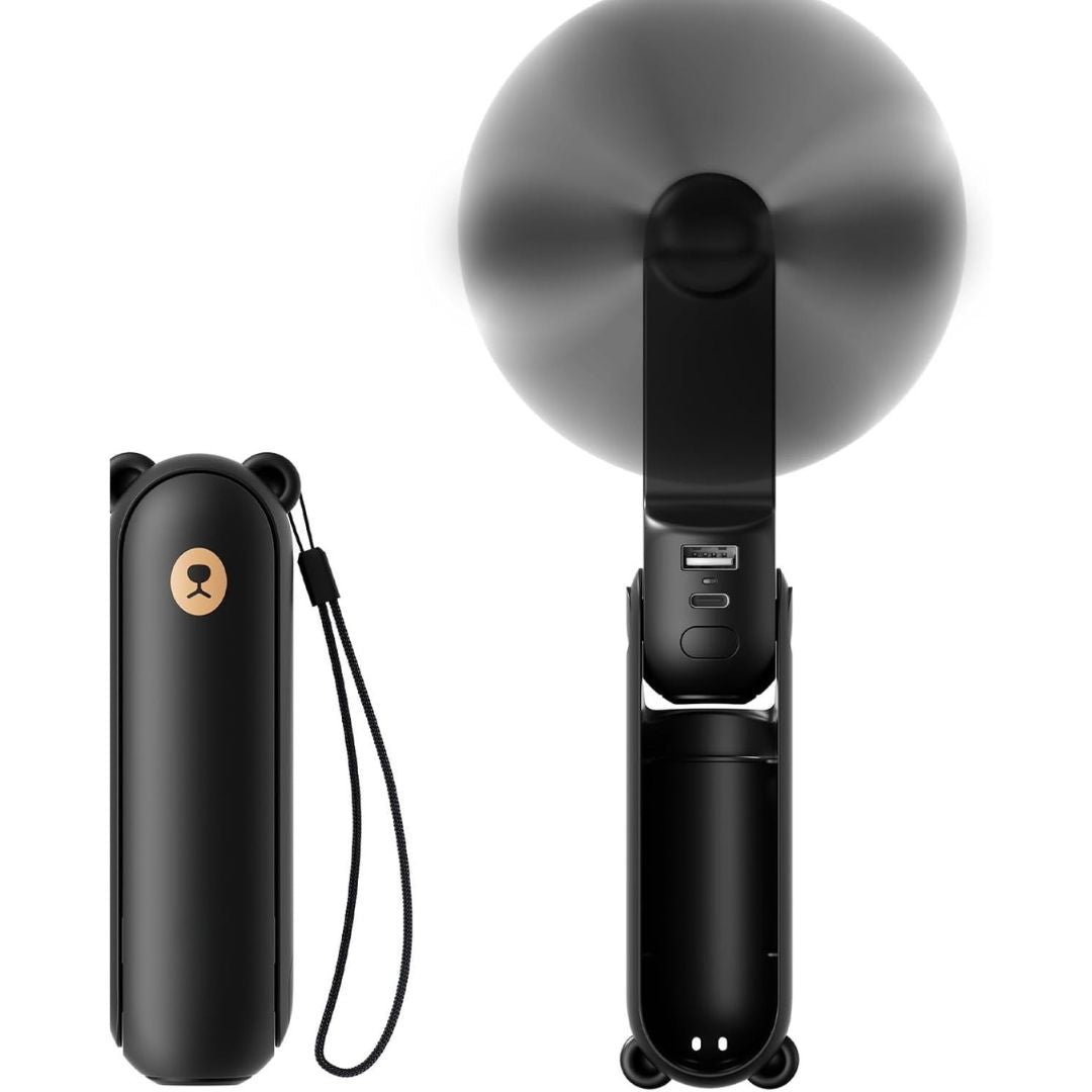 Frendorf | 3 In 1 Handheld Mini Ventilator | USB wiederaufladbar, faltbares Design & ideal für Reisen, Camping und Outdoor-Aktivitäten