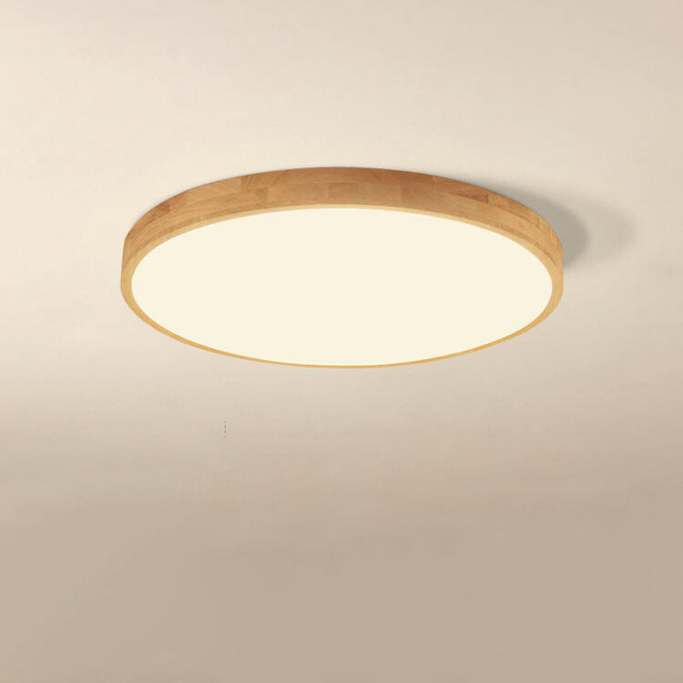 Frendorf | WoodGlow Runde LED Deckenleuchte | Ultra-Dünn | Massivholz | Skandinavisches Design für Wohnräume
