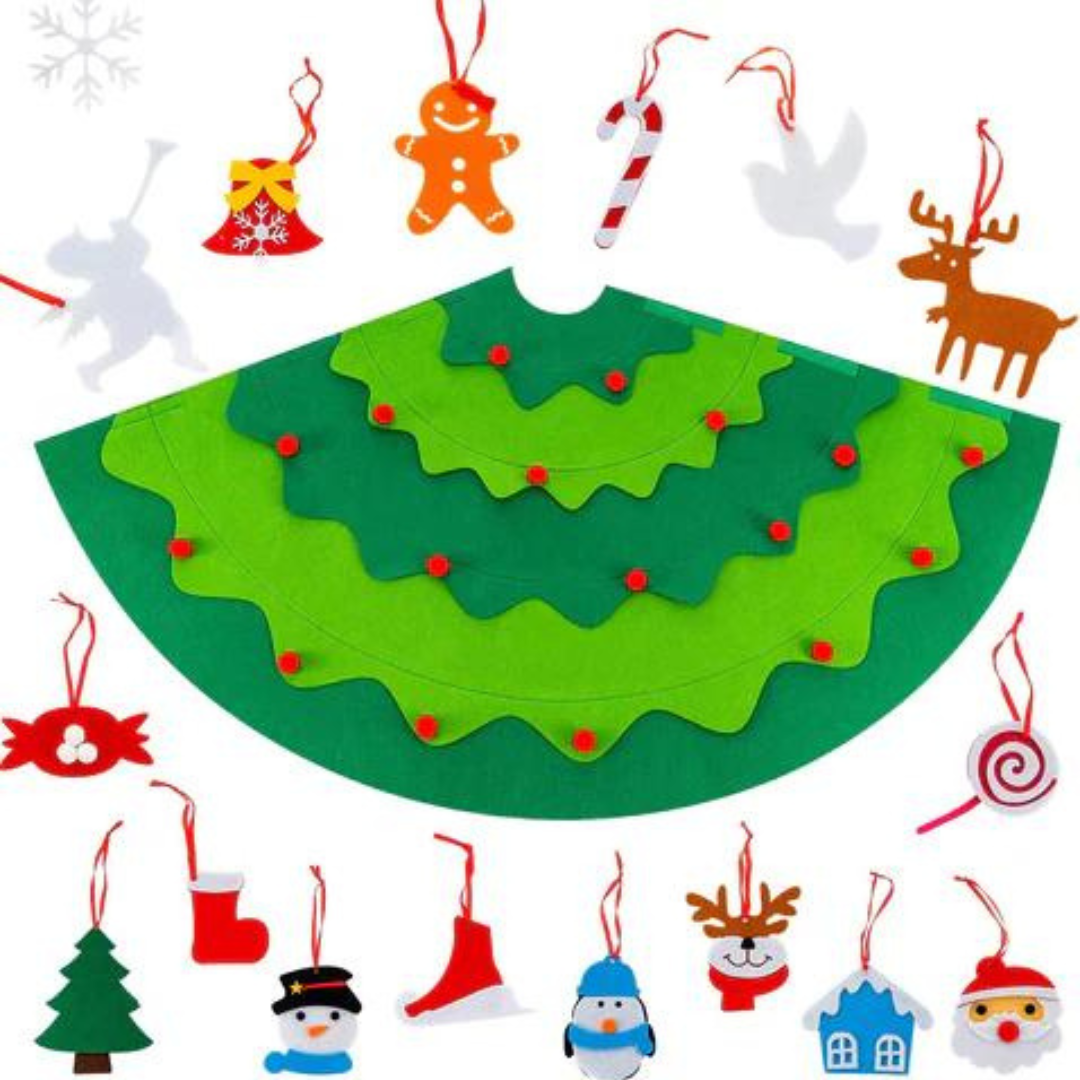 Frendorf | 3D Frummies Filz Weihnachtsbaum | Montessori DIY Weihnachtsbaum dekorieren mit Kindern
