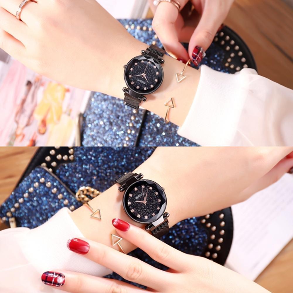 Frendorf | Neue Modetrend wasserdichte Sternenhimmel Mädchen Armbanduhr