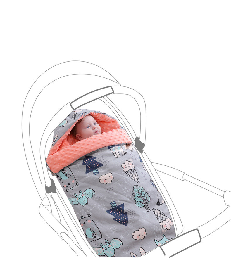Frendorf | Baby Schlafsack mit Kapuze – Minky Decke für Neugeborene