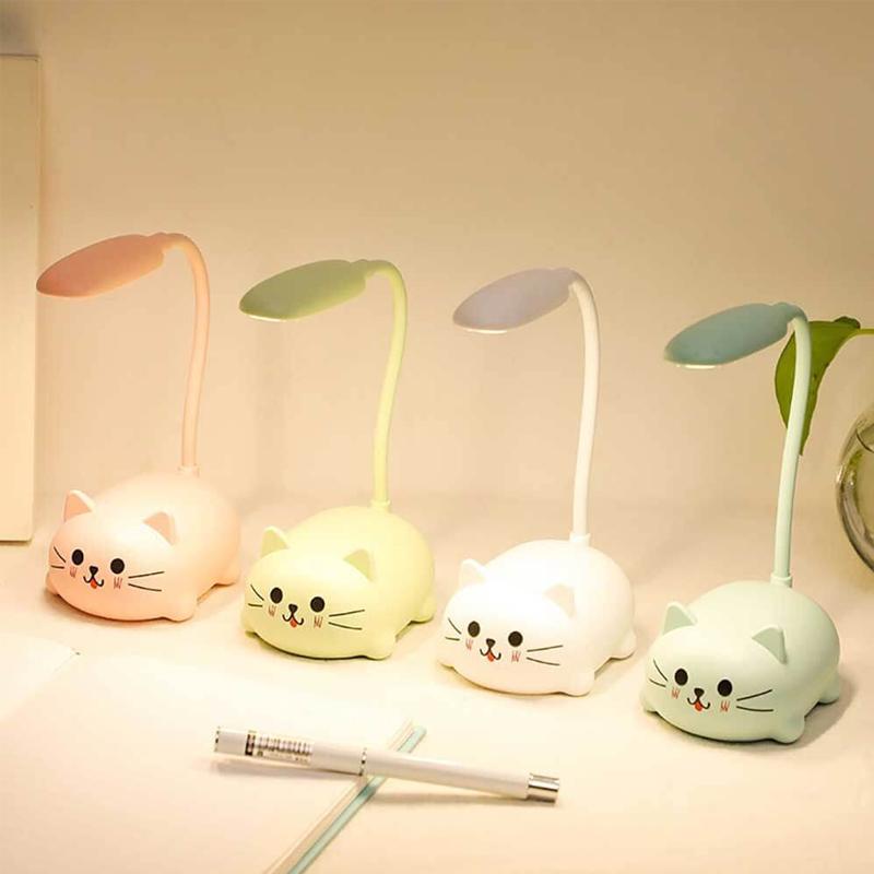 Frendorf | Mini Cartoon Cat LED Augenschutz Leselampe USB wiederaufladbare Schreibtischlampe