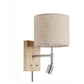 Frendorf | WoodenGlow Wandlampe | Moderner Stoffschirm & Holzsockel | Elegante Wandbeleuchtung | Verschiedene Optionen