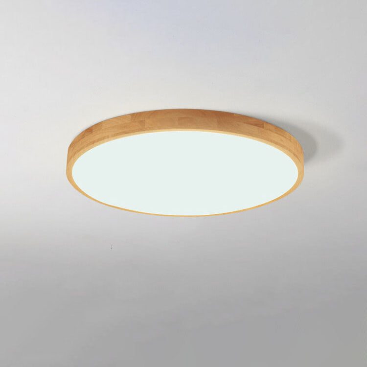Frendorf | WoodGlow Runde LED Deckenleuchte | Ultra-Dünn | Massivholz | Skandinavisches Design für Wohnräume