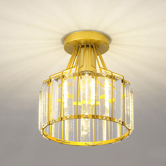 Frendorf | LustraVive Kristall-Deckenleuchte | Modernes Kuppeldesign | 1-Licht Semi-Flush Mount | Zeitlose Eleganz für Ihr Zuhause