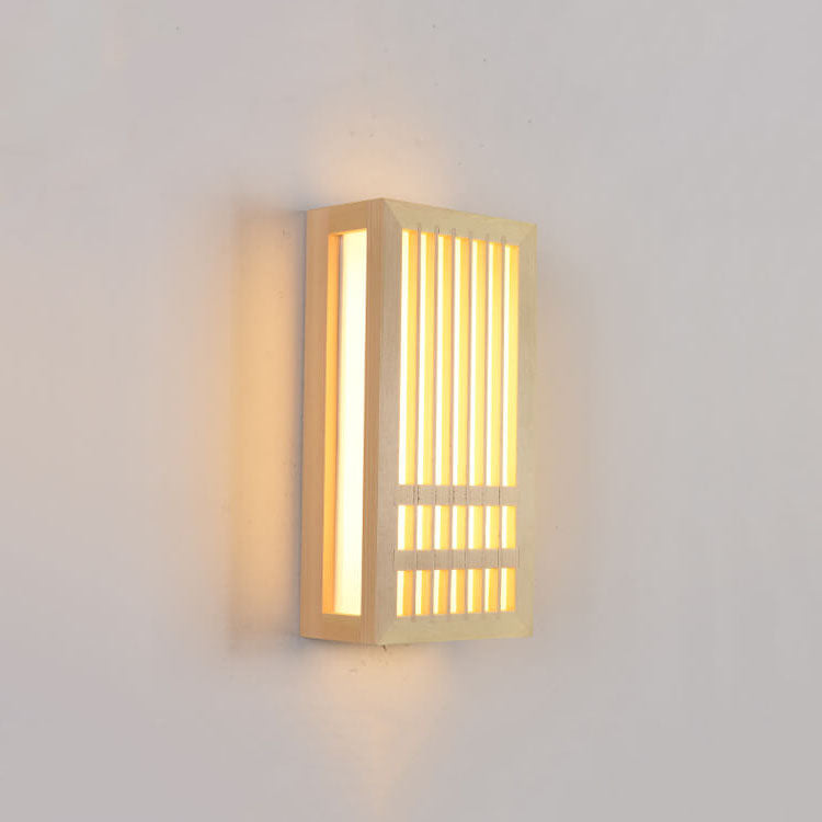 Frendorf | ZenWood Minimalist Japanische Wandlampe | Rechteckiges Design | LED 1-Licht | Warmes und Weißes Licht | Deko für Zuhause