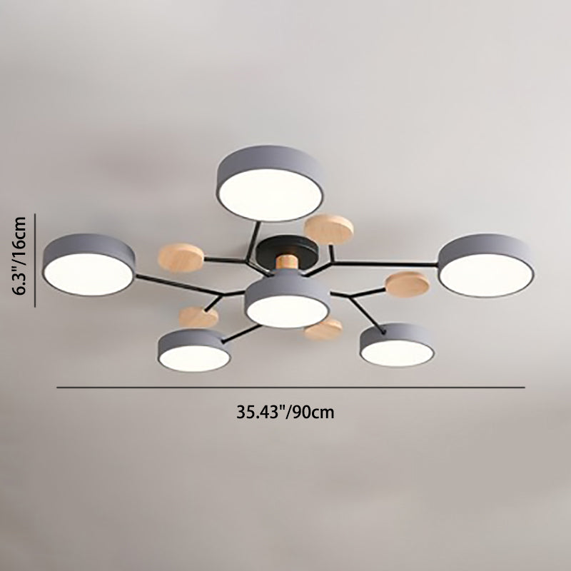 Frendorf | NordLuxe Molekül Design LED Deckenleuchte | Skandinavischer Stil | Semi-Flush Mount | Wohnraumbeleuchtung