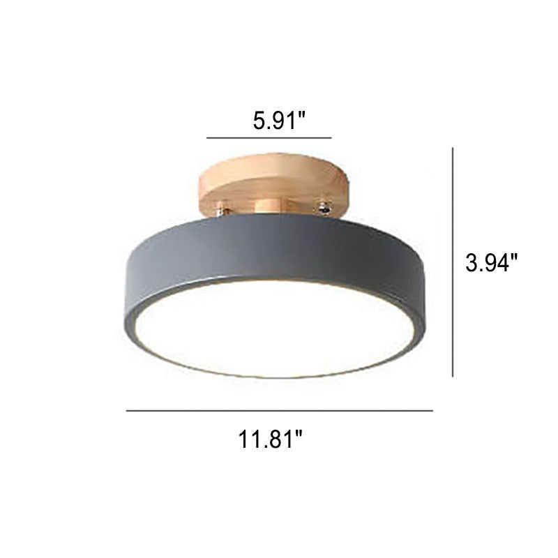 Frendorf | ScandiLight LED Deckenleuchte Rund | Nordic Design | Semi-Flush Mount | Energiesparende Zimmerleuchte