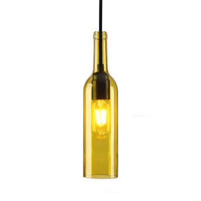 Frendorf | VinoLux Antik Glas Pendelleuchte | Weinflaschen Design | Vintage Beleuchtung für Esszimmer & Küche