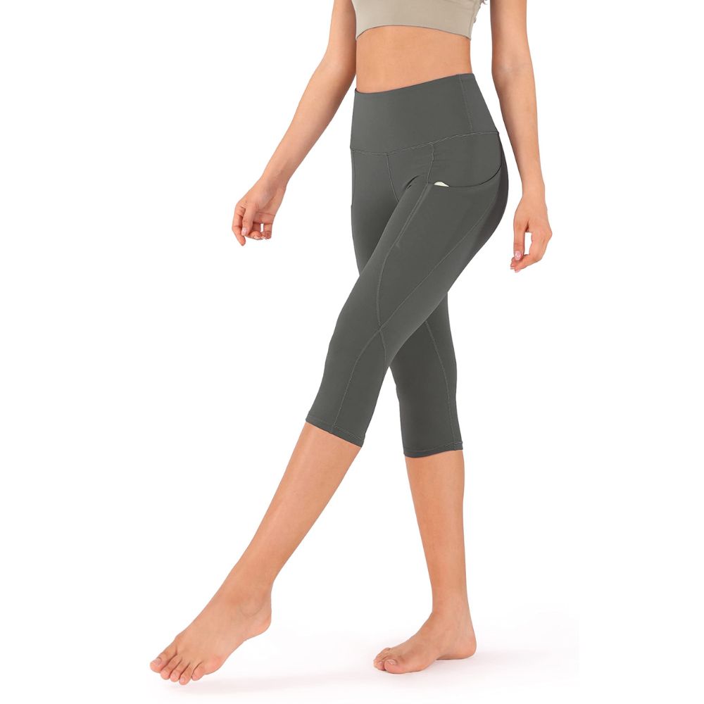 Frendorf | Damen Capri Baumwollhosen Leggings mit Taschen