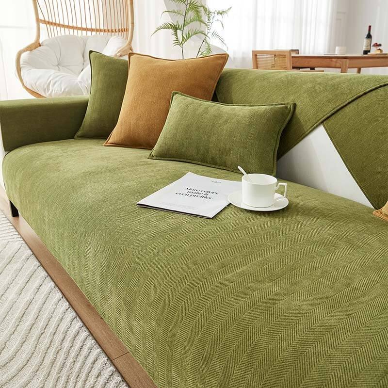 Fischgräten Chenille Stoff Wasserdicht & Antifouling Sofa-Bezüge