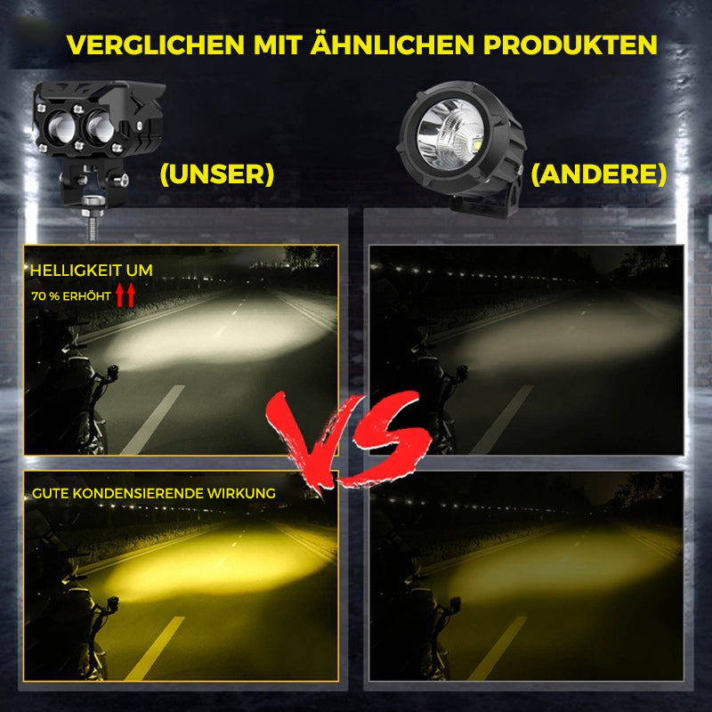 Frendorf | Motorrad fahrende LED-Zusatzscheinwerfer