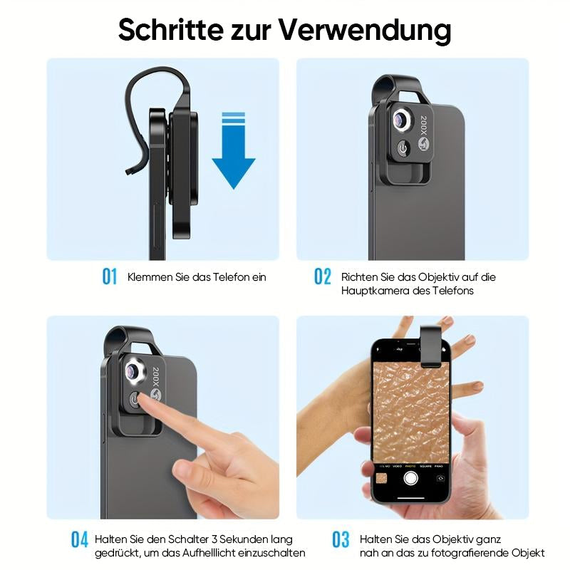 Frendorf | 200x Handy Kamera Mikroskop Objektiv